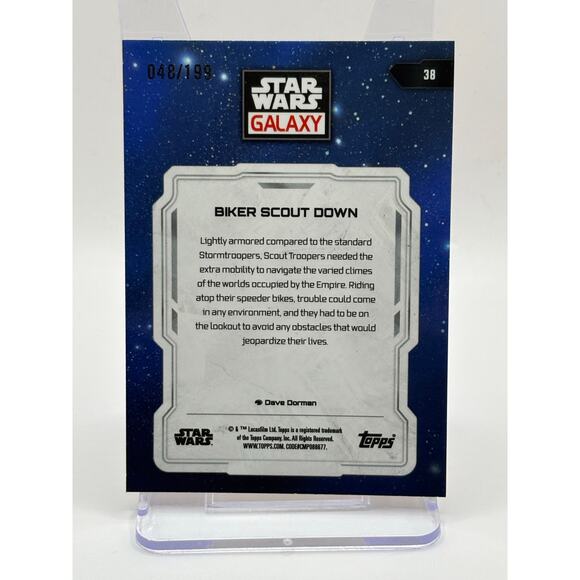 2024 Topps Chrome Star Wars Galaxy Biker Scout Down Aqua Sonar /199 SP - Picture 2 of 2